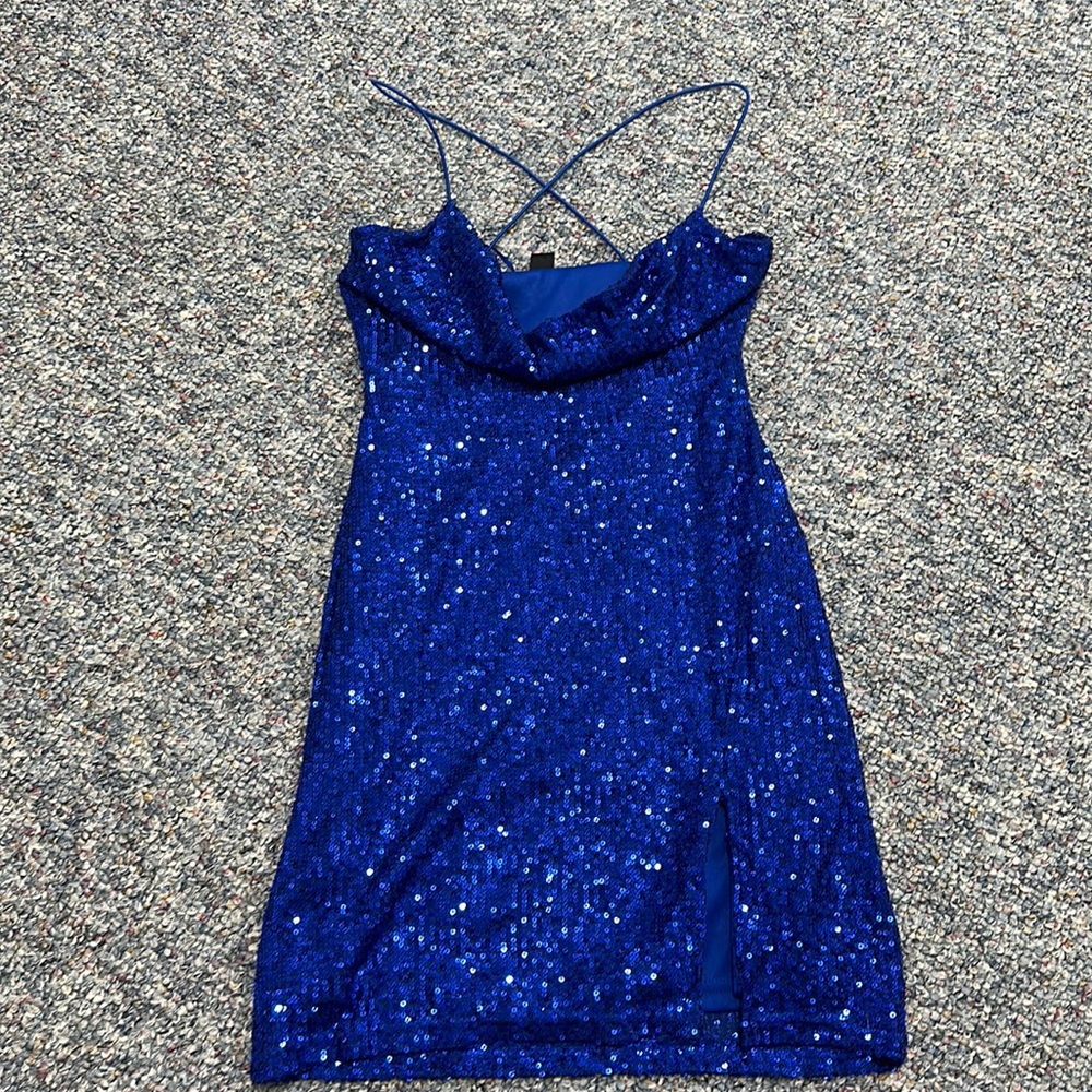 windsor royal blue mini dress.